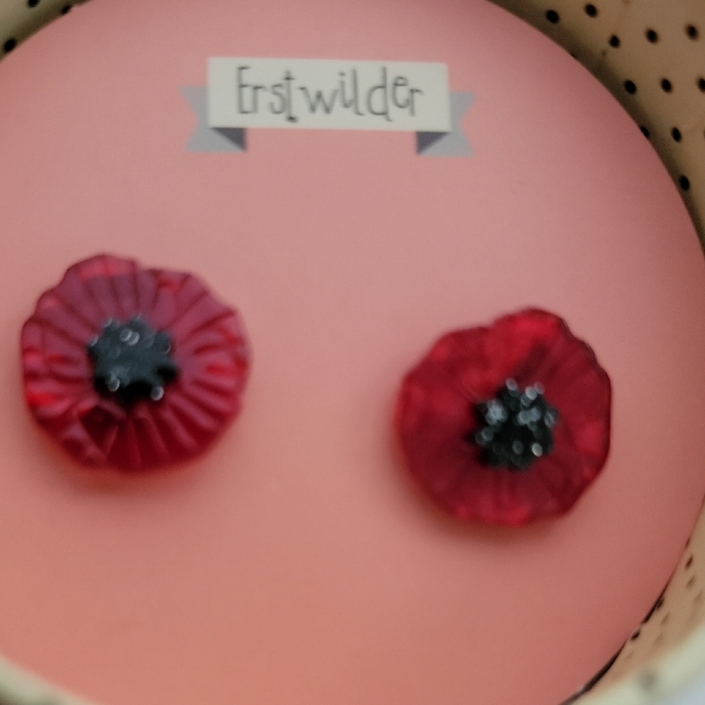 Erstwilder Red Floral Earrings